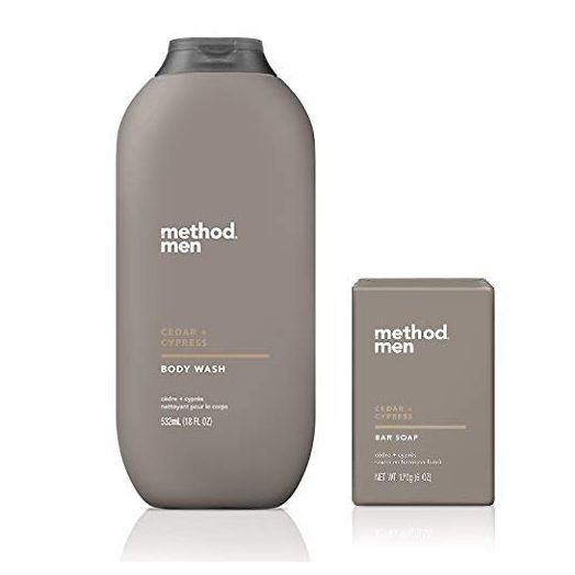 Method Men's - Cedar + Cypress Body Wash 18 Ounce & Cedar + Cyprus Bar Soap - Set of 2