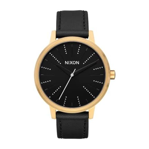 NIXON Kensington Leather A108 - Gold/Black/Silver - 50m Water Resistant Women's Analog Classic Watch (37mm Watch Face, 16mm Leather Band)
