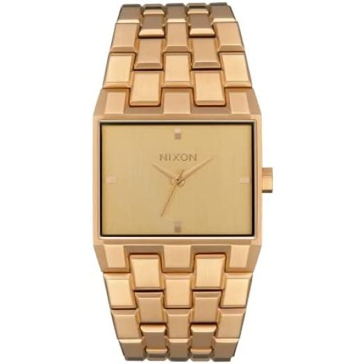 NIXON Ticket A1262 - All Gold - 50m Water Resistant Men's Analog Fashion Watch (34mm Watch Face, 30mm-23mm Stainless Steel Band)