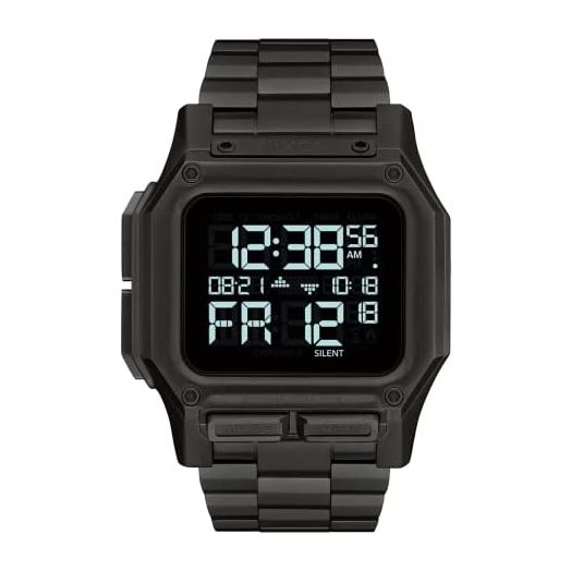 NIXON Regulus SS A1268-100m Water Resistant Men's Digital Sport Watch (46mm Watch Face, 29mm-24mm Stainless Steel Band)