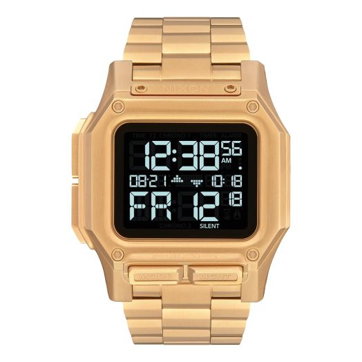 NIXON Regulus SS A1268 - All Gold - 100m Water Resistant Men's Digital Sport Watch (46mm Watch Face, 29mm-24mm Stainless Steel Band)