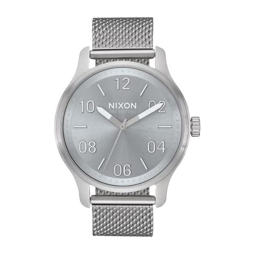 NIXON Patrol A1242 - All Silver/Lum - 100m Water Resistant Men's Analog Classic Watch (42mm Watch Face, 21mm-19mm Stainless Steel Band)