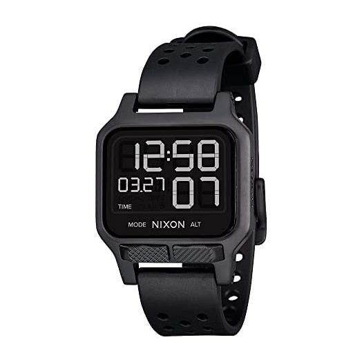 NIXON Heat A1320 - Digital Watch for Men and Women - 100M Water Resistant Exercise Workout and Running Watch - Mens Ultra Thin Lightweight Sport Watches - Custom 38 mm LCD Display, 20mm PU Band