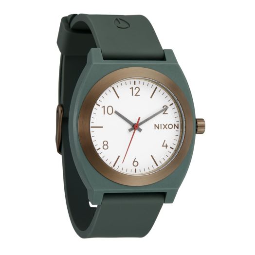NIXON Time Teller OPP A1361 - Sage Leaf -100m Water Resistant Unisex Analog Fashion Watch (40mm Watch Face, 20mm PU/Rubber/Silicone Band)