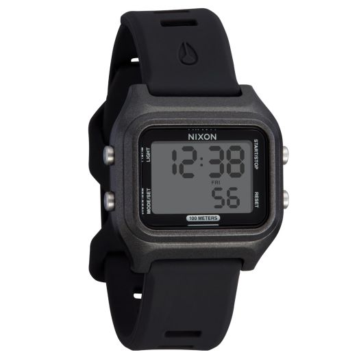 NIXON Ripper A1399 - Black/Black - 100m Water Resistant Men's Digital Sport Watch (36.5mm Face, 20mm Silicone Band) - Made with Recycled Ocean Plastics