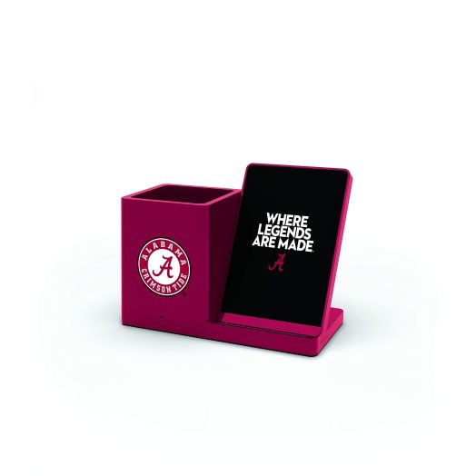 SOAR NCAA Wireless Cell Phone Charging Stand and Desktop Organizer, Alabama Crimson Tide