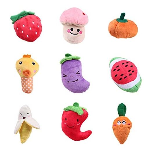 UEETEK Pack of 9 Squeaky Dog Toys Pet Plush Chew Toys for Puppies Small Dogs