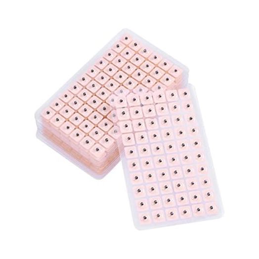 ROSENICE 600 Counts Acupuncture Vaccaria Ear Seeds Disposable Ear Press Seeds Multi-Condition Ear Seed Acupressure Kit (10 Sheets)