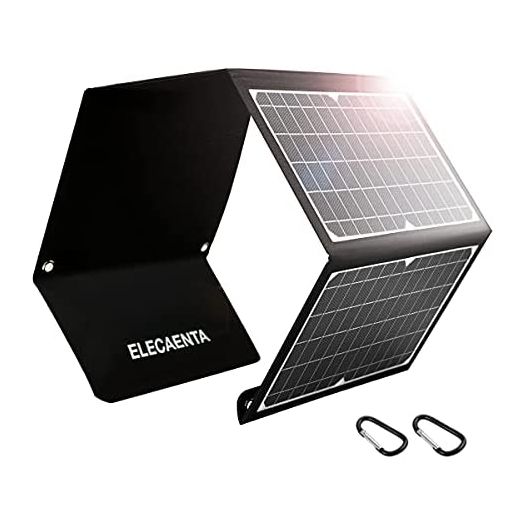 ELECAENTA 30W Solar Panel Charger with 3 USB Ports, PD 18W USB C Fast Charging, IPX5 Waterproof, Foldable Portable ETFE Solar Charger for iPhone, iPad, Samsung Galaxy, LG and Camping Backpacking