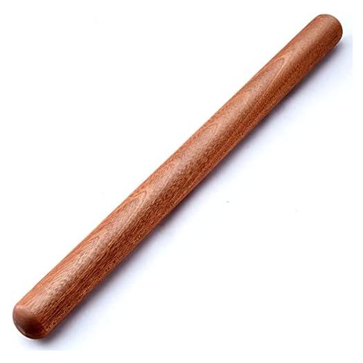 Wood Rolling Pin, Extra Long Thickened Rolling Pin for Baking, Wooden Dough Roller with Round Design at Both Ends for Multipurpose Aisoso (17.7 X 1.38 inches, Natural)