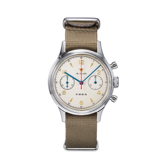 Original 1963 Mens 38mm Watch ST1901 Movement Pilot Chronograph Mechanical Wristwatch Stainless Steel Acrylic Glass Domed Mirror Analog Casual Dress Watches