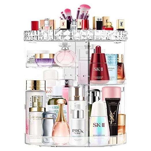 Miserwe Makeup Organizer 360 Degree Rotation 7 Layers Adjustable Storage