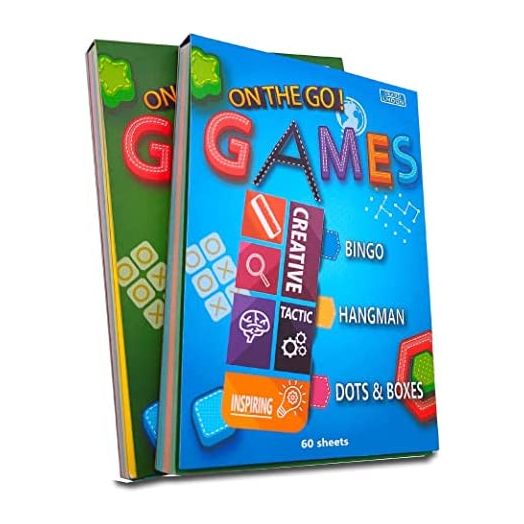 6 Portable Travel Game Activities Notepad On The Go Plane Trip Game 4 x 6-inches (2 Pads and 60 Sheets Each)