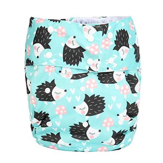 Sigzagor Teen Adult Cloth Diaper Nappy Reusable Washable for Disability (Hedgehog)