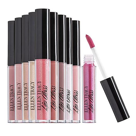 Ellen Tracy 10 Pc Lip Gloss Collection, Shimmery Lip Glosses for Women and Girls, Long Lasting Color Lip Gloss Set with Rich Varied Colors, Great Holiday Gift and Birthday Gift