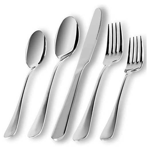 Silverware Set 20 Piece, Briout Flatware Set Service for 4 Stainless Steel Cutlery Set Include Upgraded Knife Spoon Fork Mirror Polished, Dishwasher Safe