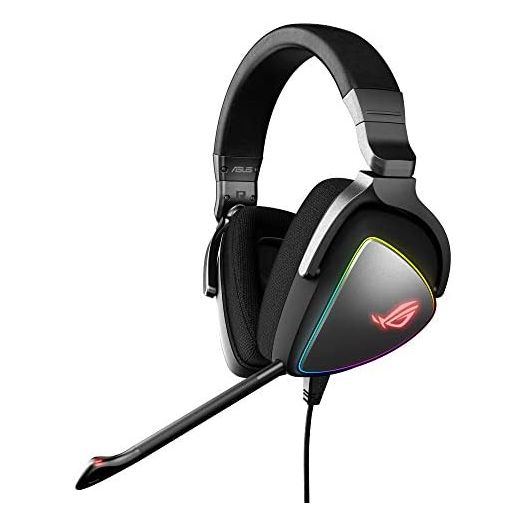 ASUS Gaming Headset ROG DELTA | Headset with Mic and Hi-Res ESS Quad-DAC | Compatible Gaming Headphones for PC, Mac, PS4, Xbox One | Aura Sync RGB Lighting