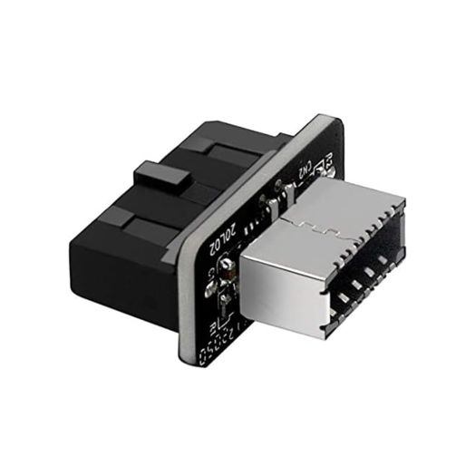 USB Front Panel Adapter, Vertical USB C Header Adapter, USB 3.1 Type-E Key-A to USB 3.0 20Pin Header Converter for Type C Motherboard