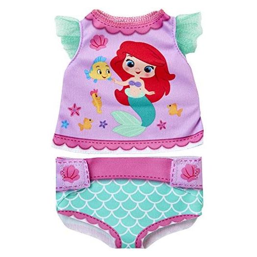 My Disney Nursery Baby Doll Clothes & Accessories, Ariel Diaper Accessory Pack Inspired by Disney's The Little Mermaid! Includes Doll T-Shirt, Doll Diaper Cover, Clip with Charm