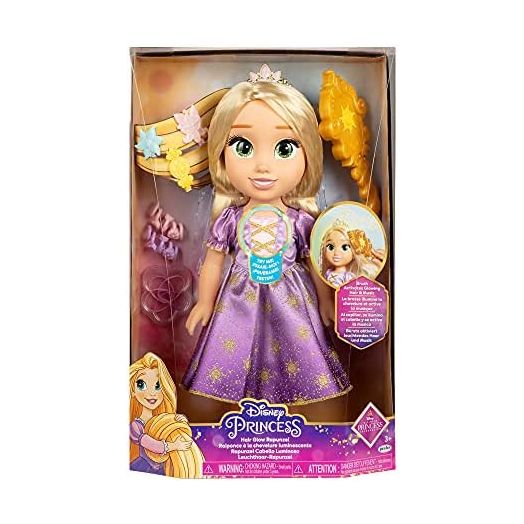 Disney Princess Rapunzel Doll, Magical Glowing Hair and Singing Doll with Accessories for Extra Play, Wear and Share The Accessories to Create Fun Hari Styles for You and Rapunzel!