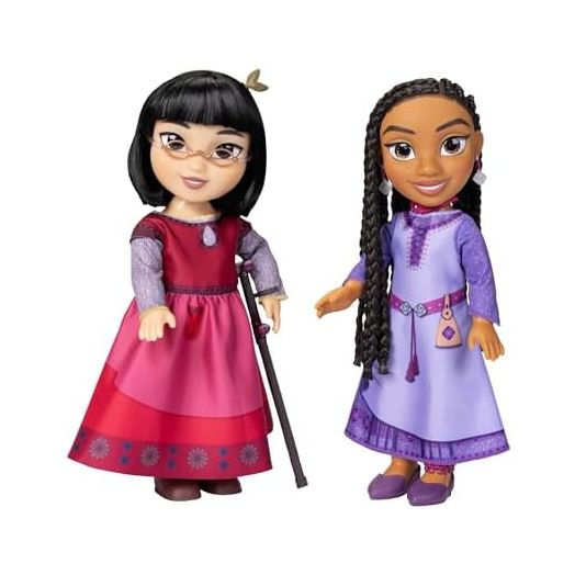 Disney's Wish Asha & Dahlia Dolls Best Friends Pack, 14 Inches Tall, Each with Movie Authentic Outfits and Accessories