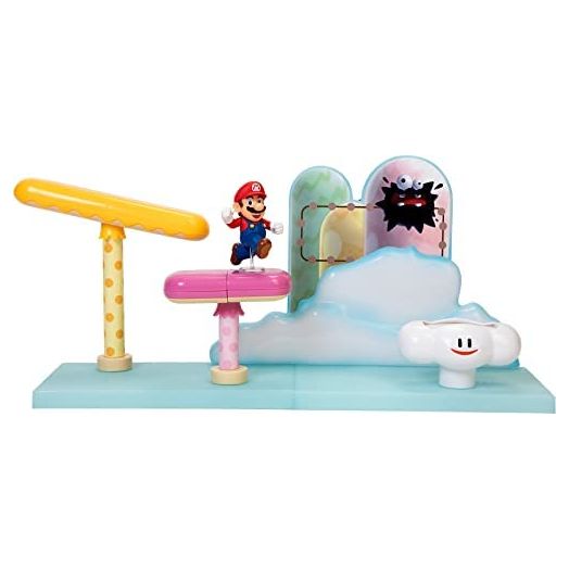 SUPER MARIO Cloud World Diorama Set with 2.5" Running Mario Action Figure