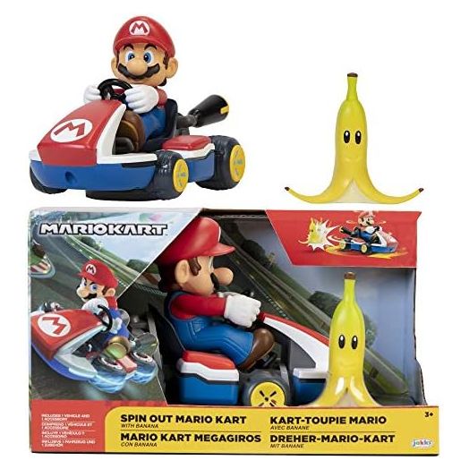 Zaote Super Mario Spin Out 2.5" Mariokart - Mario Racer Vehicle