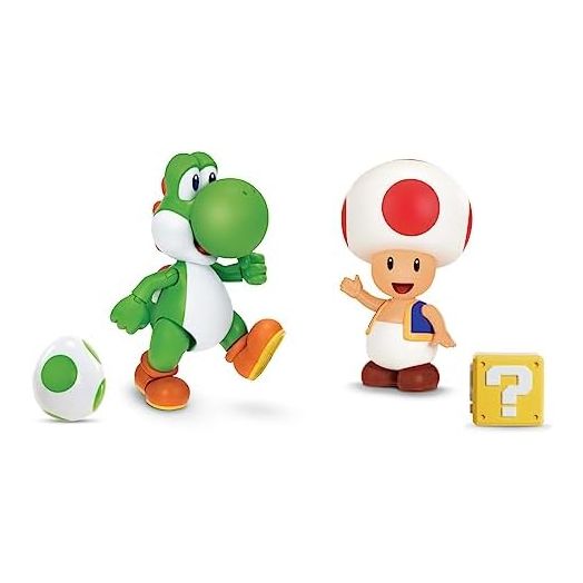 Super Mario Nintendo 4" Figure 2 Pack: Yoshi & Toad