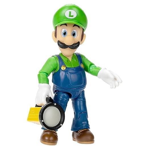 The Super Mario Bros. Movie - 5 Inch Action Figures Series 1 – Luigi Figure with Flashlight Accessory