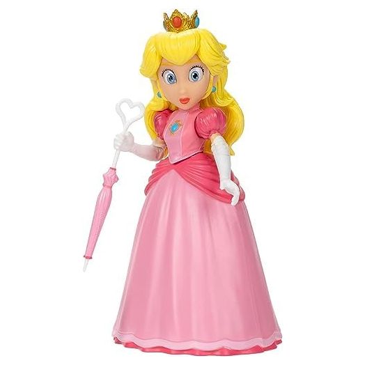 THE SUPER MARIO BROS. MOVIE - 5 Inch Action Figure Series 1 – Princess Peach Figure with Umbrella Accessory