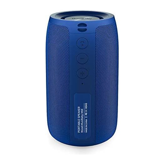 Bluetooth Speaker,MusiBaby Speakers,Outdoor, Portable,Waterproof,Wireless Speakers,Dual Pairing, Bluetooth 5.0,Loud Stereo,Booming Bass,1500 Mins Playtime for Home,Party(M68) (Blue)