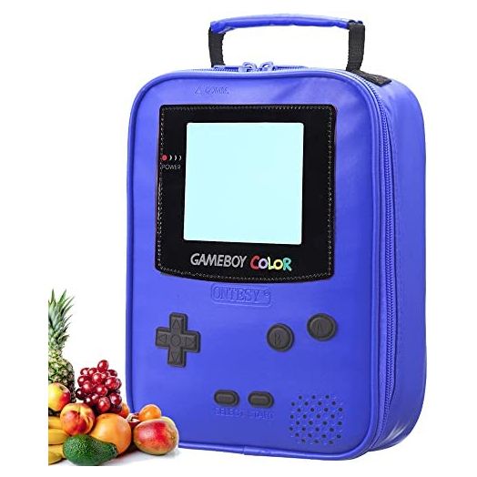 Tongtai Boy Lunch Box Kids Lunch Bag Insulated Leather Gameboy Thermal Lunch bag for School Insulated Cooler Bag Waterproof Game Lunch Boxes for Boys Girls Kids Toddlers Teen