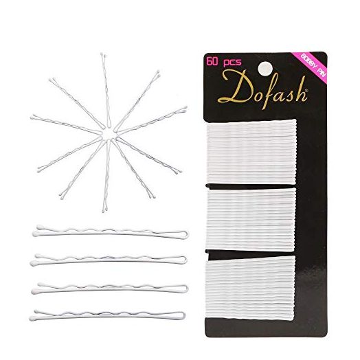 Dofash 60Pcs Metal 5Cm/2In wavy Bobby Pins Hair Clips Grips For Hair Decoration(White)