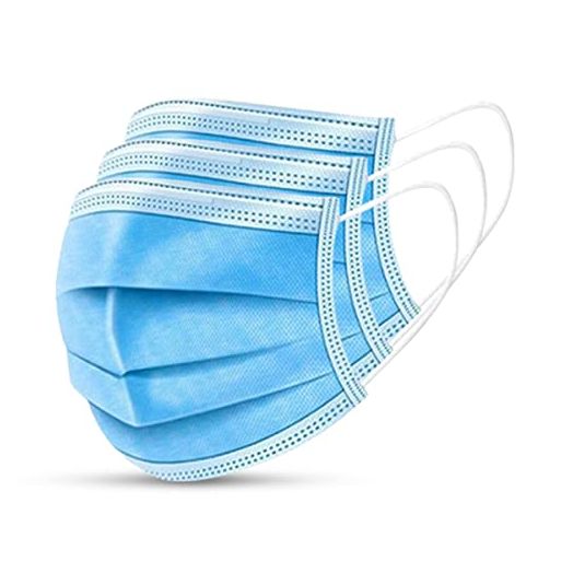 50 Pieces - 3-Ply Disposable Procedural Face Mask Mouth Cover for Personal or Commercial Use