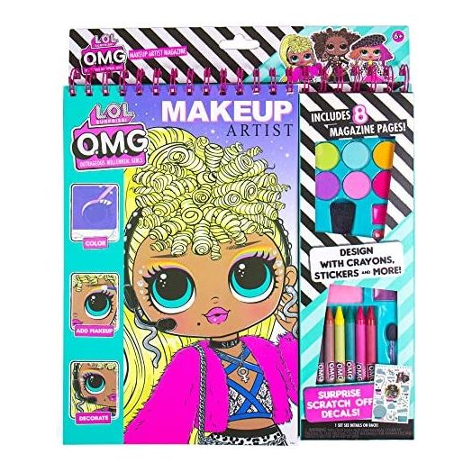 Horizon Group USA LOL OMG Make-Up Artist Magazine DIY Craft Kit, Design with Crayons, Stickers & More.Create Fashionable Looks Using Over 130 Stencil Designs & 200 Stickers