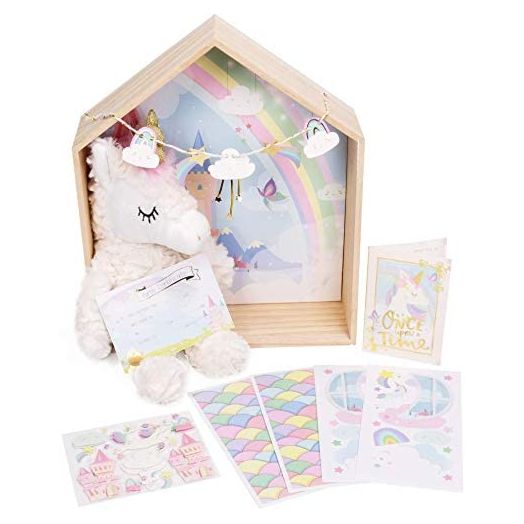 Story Magic Unicorn Dream Dollhouse by Horizon Group USA,Plush Unicorn Doll,Pretend Play Activity,Decorate Wooden Doll House With Stickers,Play Scene & More!Includes Stuffed Animal,Perfect For Ages 4+