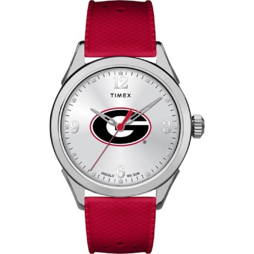 Timex Women's Collegiate Athena 40mm Watch – Georgia Bulldogs with Red Silicone Strap