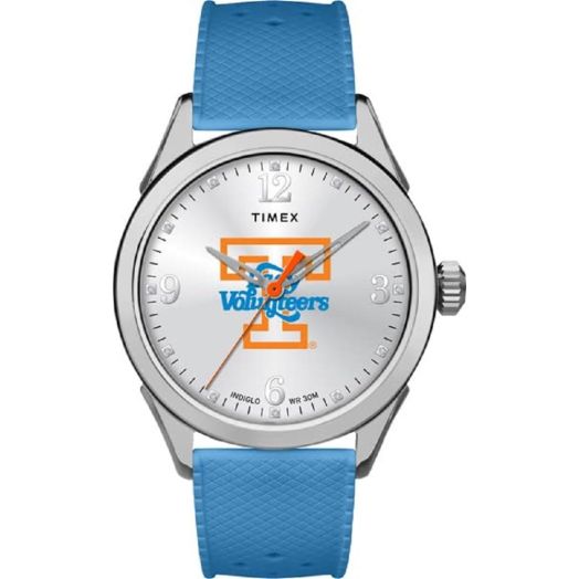 Timex Women's Collegiate Athena 40mm Watch – Tennessee Lady Volunteers with Light Blue Silicone Strap