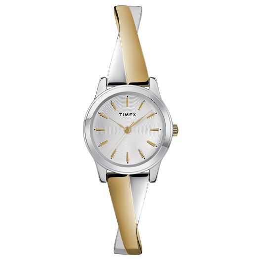 Timex Fashion Stretch Bangle Women's 25 mm Expansion Band Watch, Two-Tone, Stretch Bangles 25mm Womens Expansion Band Watch
