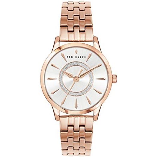 Ted Baker Women's Quartz Stainless Steel Strap, Rose Gold, 16 Casual Watch (Model: BKPFZF1279I)