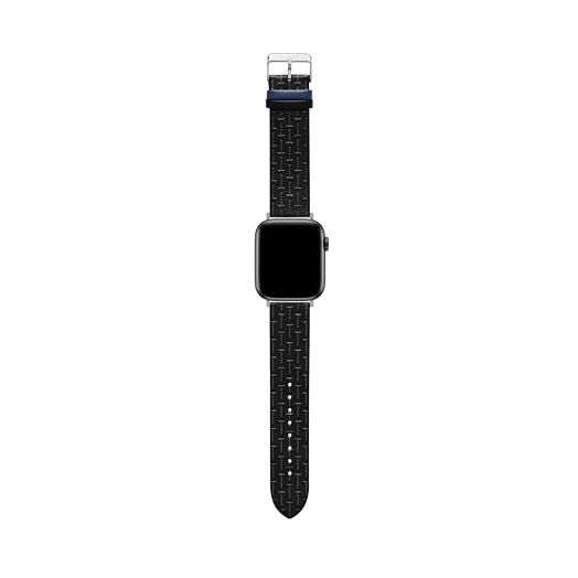 Ted Baker Black T-Embossed Leather Strap Blue Keeper for Apple Watch® (Model: BKS42F131B0)