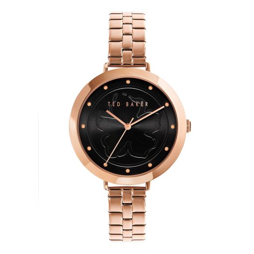 Ted Baker Women's Quartz Stainless Steel Strap, Rose Gold, 12 Casual Watch (Model: BKPAMS2169I), Rose Gold/Black