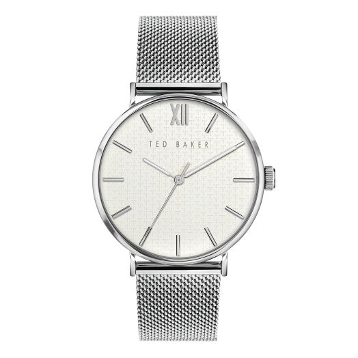 Ted Baker Men's Quartz Stainless Steel Strap, Silver, 22 Casual Watch (Model: BKPPGS2179I), Silver/White
