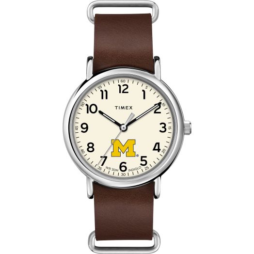 Men's Collegiate Weekender 40mm Quartz Leather Strap