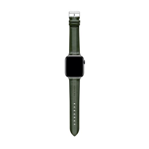 Ted Baker Double Leather Khaki Dark/Light Green Strap for Apple Watch® (Model: BKS42S218B0)