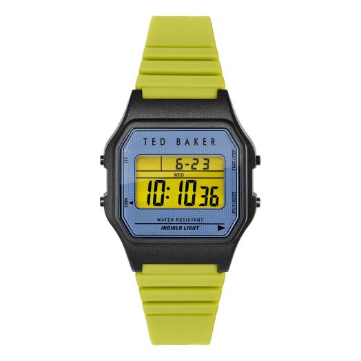 Ted Baker Ted 80's Lime Green Silicone Strap Digital Watch (Model: BKP80S2069I)