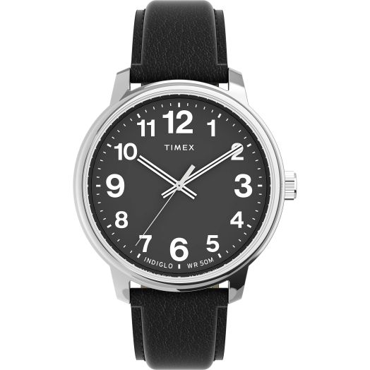 Timex Easy Reader Men's 43mm Leather Strap Watch