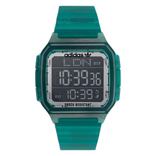 Adidas Transparent Green Resin Strap Digital Watch (Model: AOST220482I)