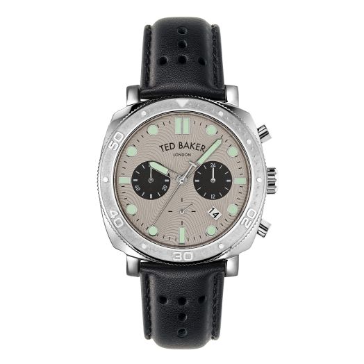 Ted Baker Caine Black Leather Strap Watch (Model: BKPCNF2019I)