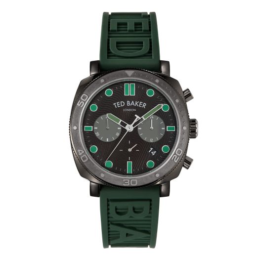 Ted Baker Caine Green Silicone Strap Watch (Model: BKPCNF2039I)